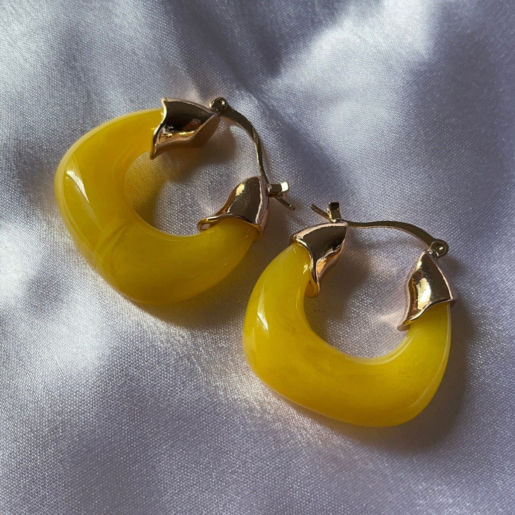 Just Lil Things  Yellow  Hoop Earrings  JLT11344